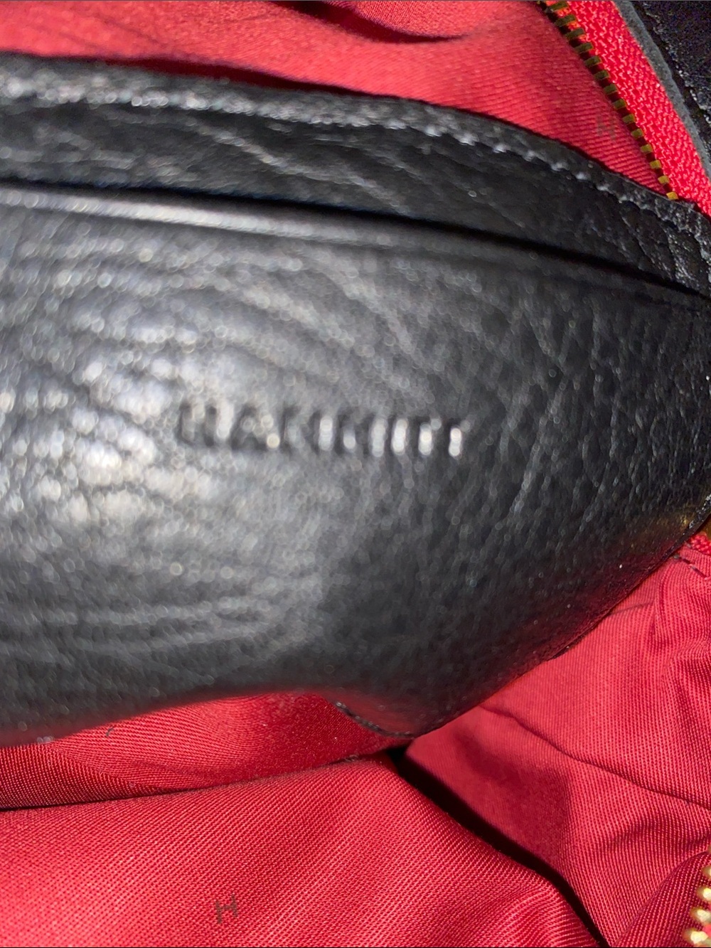 Black Pebble Leather Crossbody Bag with Gold Studs - Picture 7 of 7